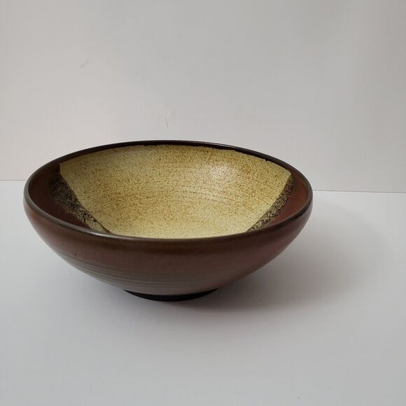 Vintage ADAMS Pottery Signed Wave Hand Painted Round Bowl 8.5" Diameter - Picture 6 of 9